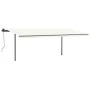 Retractable manual awning with cream-colored posts, 3.5x2.5 m. by vidaXL, Awnings - Ref: Foro24-3070117, Price: 342,16 €, Dis...