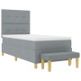 Cama Box Spring con Colchón y Banco Gris Claro 100x200 cm de Tela von , Betten und Lattenroste - Ref: Foro24-3344275, Preis: ...