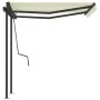 Toldo manual retráctil con postes color crema 3,5x2,5 m de vidaXL, Toldos - Ref: Foro24-3070117, Precio: 342,15 €, Descuento: %