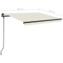 Retractable manual awning with cream-colored posts, 3.5x2.5 m. by vidaXL, Awnings - Ref: Foro24-3070117, Price: 324,50 €, Dis...