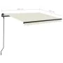 Toldo manual retráctil con postes color crema 3,5x2,5 m de vidaXL, Toldos - Ref: Foro24-3070117, Precio: 342,15 €, Descuento: %