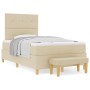 Cama Box Spring con colchón y banco Crema 120x200 cm Tela de , Camas y somieres - Ref: Foro24-3344294, Precio: 473,90 €, Desc...