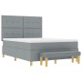 Cama Box Spring de con colchón y banco gris claro 140x190 cm de tela by , Beds and slatted bases - Ref: Foro24-3344296, Price...