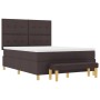 Cama box spring con colchón y banco marrón oscuro 140x190 cm de tela by , Beds and slatted bases - Ref: Foro24-3344299, Price...