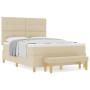 Cama con somier y colchón y banco Crema 140x190 cm Tela de , Camas y somieres - Ref: Foro24-3344301, Precio: 532,38 €, Descue...