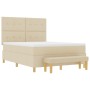 Cama con somier y colchón y banco Crema 140x190 cm Tela de , Camas y somieres - Ref: Foro24-3344301, Precio: 532,38 €, Descue...