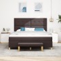 Cama con somier y colchón y banco marrón oscuro 180x200 cm de tela by , Beds and slatted bases - Ref: Foro24-3344320, Price: ...