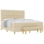 Cama con somier con colchón y banco Crema 180x200 cm de tela de , Camas y somieres - Ref: Foro24-3344322, Precio: 689,14 €, D...