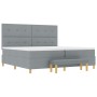 Cama con somier y colchón con banco gris claro 200x200 cm de tela by , Beds and slatted bases - Ref: Foro24-3344324, Price: 7...