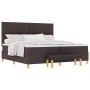 Cama con Base de Muelles con Colchón y Banqueta Marrón Oscura 200x200 cm Tela by , Beds and slatted bases - Ref: Foro24-33443...