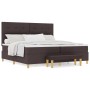 Cama con Base de Muelles con Colchón y Banqueta Marrón Oscura 200x200 cm Tela by , Beds and slatted bases - Ref: Foro24-33443...