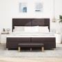 Cama con Base de Muelles con Colchón y Banqueta Marrón Oscura 200x200 cm Tela by , Beds and slatted bases - Ref: Foro24-33443...
