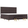Cama con Base de Muelles con Colchón y Banqueta Marrón Oscura 200x200 cm Tela by , Beds and slatted bases - Ref: Foro24-33443...
