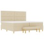 Cama con somier y colchón y banco Crema 200x200 cm Tela de , Camas y somieres - Ref: Foro24-3344329, Precio: 721,99 €, Descue...