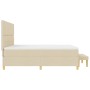 Cama con somier y colchón y banco Crema 200x200 cm Tela de , Camas y somieres - Ref: Foro24-3344329, Precio: 721,99 €, Descue...