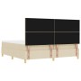 Cama con somier y colchón y banco Crema 200x200 cm Tela de , Camas y somieres - Ref: Foro24-3344329, Precio: 721,99 €, Descue...