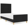 Estructura de cama de tela negra 90x190 cm de , Camas y somieres - Ref: Foro24-3344615, Precio: 151,48 €, Descuento: %