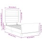 Estructura de cama de tela negra 90x190 cm de , Camas y somieres - Ref: Foro24-3344615, Precio: 151,48 €, Descuento: %