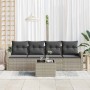 Conjunto de sofá de jardín 5 pcs Gris claro 55 x 55 x 37 cm