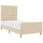 Estructura de Cama - Crema, 90x200 cm, Tela by , Beds and slatted bases - Ref: Foro24-3344625, Price: 139,14 €, Discount: %