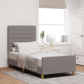 Estructura de cama Taupe 100x200 cm Tela von , Betten und Lattenroste - Ref: Foro24-3344631, Preis: 138,34 €, Rabatt: %