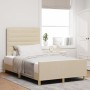 Estructura de Cama Crema 120x190 cm de Tela de , Camas y somieres - Ref: Foro24-3344639, Precio: 185,21 €, Descuento: %