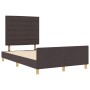 Cama - Marrón Oscuro, 140x200 cm, Tela de , Camas y somieres - Ref: Foro24-3344658, Precio: 237,66 €, Descuento: %