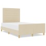 Estructura de Cama Crema 140x200 cm Tela by , Beds and slatted bases - Ref: Foro24-3344660, Price: 221,50 €, Discount: %