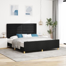 Cama Negra 180x200 cm de Tela de , Camas y somieres - Ref: Foro24-3344671, Precio: 264,29 €, Descuento: %