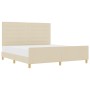 Cama en color crema - 180x200 cm de tela de , Camas y somieres - Ref: Foro24-3344674, Precio: 260,85 €, Descuento: %