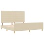 Cama en color crema - 180x200 cm de tela de , Camas y somieres - Ref: Foro24-3344674, Precio: 260,85 €, Descuento: %