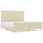 Cama en color crema - 180x200 cm de tela de , Camas y somieres - Ref: Foro24-3344674, Precio: 260,85 €, Descuento: %