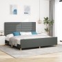 Estructura de Cama de Tela Gris Oscuro 200x200 cm de , Camas y somieres - Ref: Foro24-3344677, Precio: 261,34 €