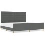 Estructura de Cama de Tela Gris Oscuro 200x200 cm de , Camas y somieres - Ref: Foro24-3344677, Precio: 261,34 €