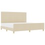 Estructura de Cama de Tela Crema 200x200 cm de , Camas y somieres - Ref: Foro24-3344681, Precio: 260,78 €, Descuento: %