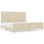 Estructura de Cama de Tela Crema 200x200 cm de , Camas y somieres - Ref: Foro24-3344681, Precio: 260,78 €, Descuento: %