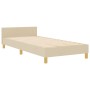 Estructura de cama Crema 90x190 cm Tela de , Camas y somieres - Ref: Foro24-3344695, Precio: 150,37 €, Descuento: %
