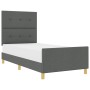 Estructura de cama Gris oscuro 100x200 cm Tela by , Beds and slatted bases - Ref: Foro24-3344705, Price: 148,49 €, Discount: %