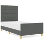 Estructura de cama Gris oscuro 100x200 cm Tela by , Beds and slatted bases - Ref: Foro24-3344705, Price: 148,49 €, Discount: %