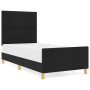 Estructura de cama negra 100x200 cm de tela by , Beds and slatted bases - Ref: Foro24-3344706, Price: 138,19 €, Discount: %