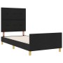 Estructura de cama negra 100x200 cm de tela by , Beds and slatted bases - Ref: Foro24-3344706, Price: 138,19 €, Discount: %