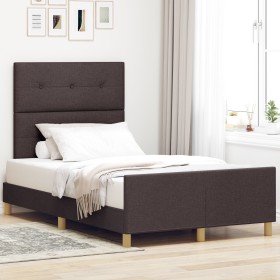 Cama de Tela Marrón Oscuro 120x190 cm de , Camas y somieres - Ref: Foro24-3344714, Precio: 185,74 €, Descuento: %