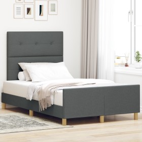 Estructura de Cama Gris Oscuro 120x200 cm Tela by , Beds and slatted bases - Ref: Foro24-3344719, Price: 165,93 €, Discount: %