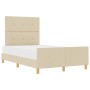 Estructura de Cama Crema 120x200 cm de Tela by , Beds and slatted bases - Ref: Foro24-3344723, Price: 178,32 €, Discount: %