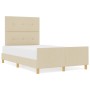 Estructura de Cama Crema 120x200 cm de Tela by , Beds and slatted bases - Ref: Foro24-3344723, Price: 178,32 €, Discount: %
