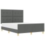 Estructura de Cama Gris Oscuro 140x200 cm de Tela de , Camas y somieres - Ref: Foro24-3344733, Precio: 221,07 €, Descuento: %