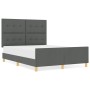 Estructura de Cama Gris Oscuro 140x200 cm de Tela de , Camas y somieres - Ref: Foro24-3344733, Precio: 221,07 €, Descuento: %