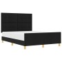 Estructura de cama Negra 140x200 cm de tela by , Beds and slatted bases - Ref: Foro24-3344734, Price: 221,26 €, Discount: %