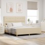 Estructura de Cama Crema 180x200 cm Tela by , Beds and slatted bases - Ref: Foro24-3344751, Price: 256,91 €, Discount: %
