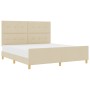 Estructura de Cama Crema 180x200 cm Tela by , Beds and slatted bases - Ref: Foro24-3344751, Price: 256,91 €, Discount: %